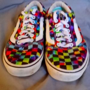 Tie dye checkered load top Vans